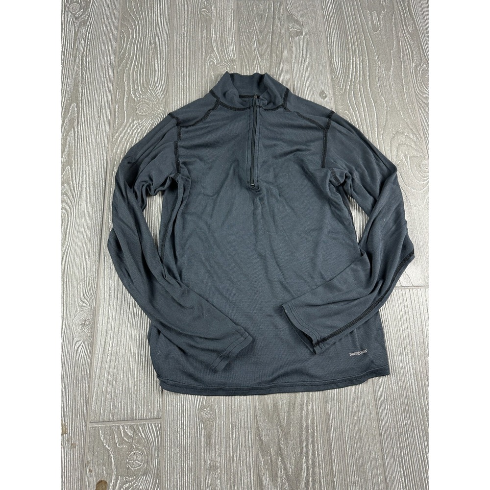 Patagonia Womens XS Lightweight Gray 1/4 Zip Pullover Raglan Long Sleeve Top